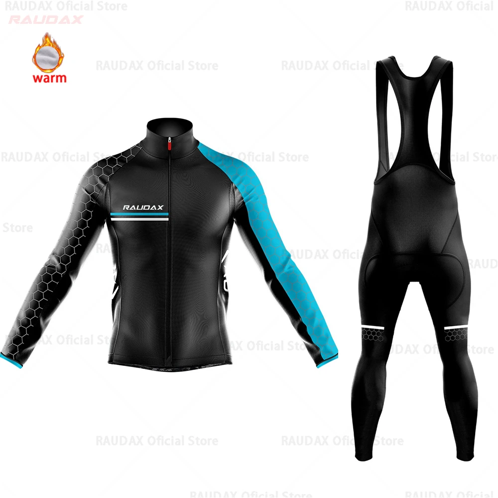 Bib cycling set Мужская Джерси для велоспорта Pro Team raudax зимняя флисовая одежда для велоспорта MTB велотрусы Ropa Ciclismo триатлон - Цвет: Bib cycling set