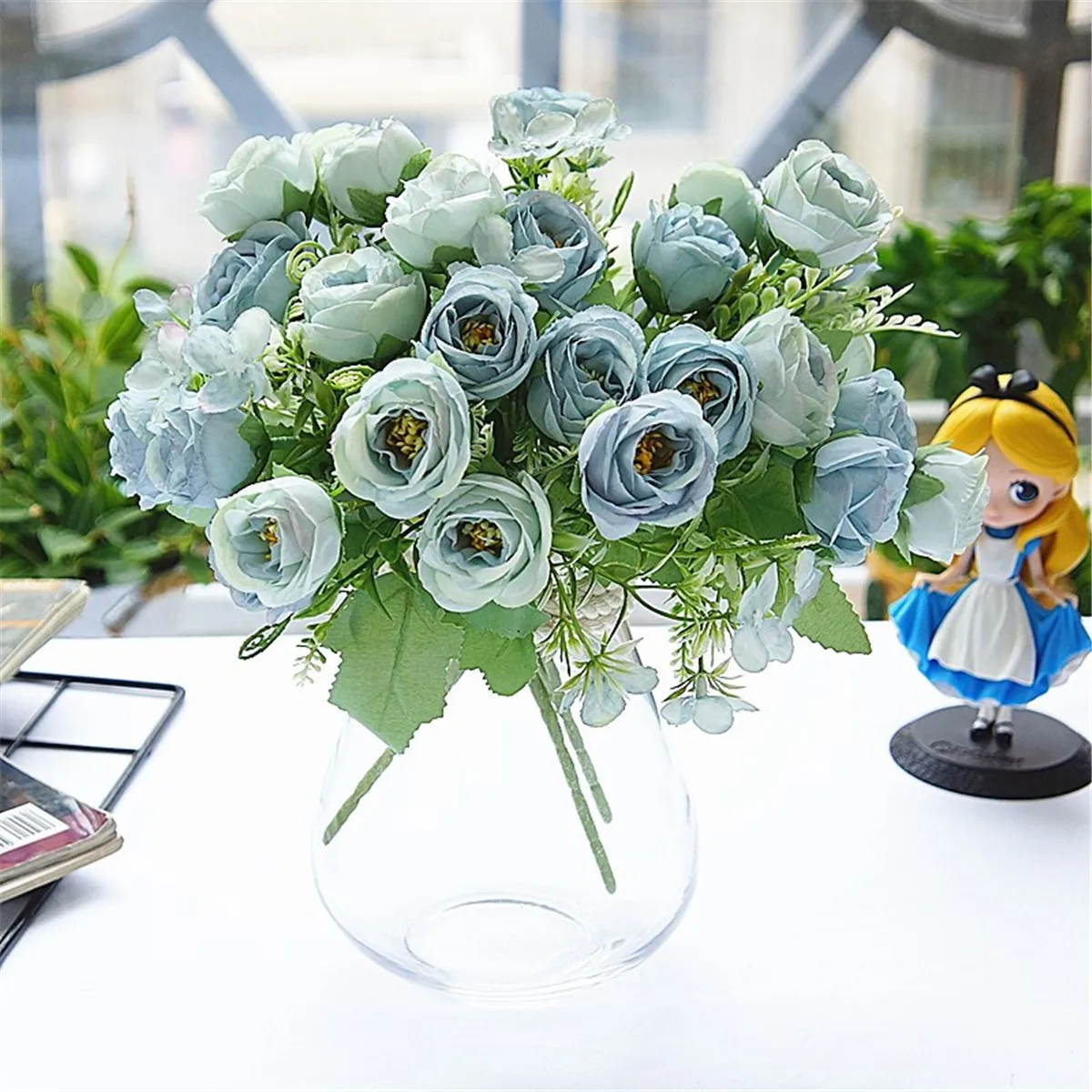 5 вилок 10 голов алмазные розы Искусственные цветы Свадебные вечеринки домашние