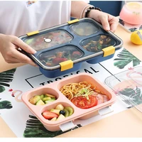 34compartments lunch box wheat straw dinnerware food storage container children kids school office portable bento box lunch bag
