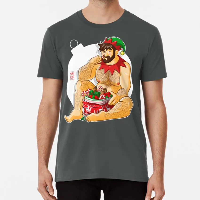 Адам любит Санта Клауса мешок футболка Bobobear Bobobearart БОБО Медведь недели медведь