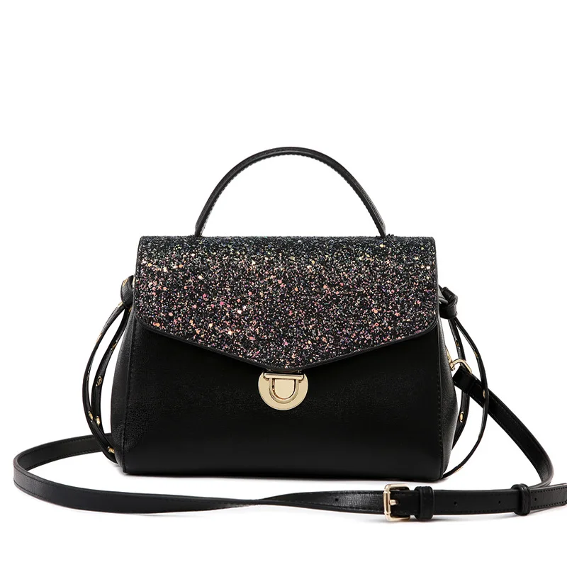 

100% Genuine Leather Handbags 2021 New Crossbody All-match Color One-shoulder Portable Sequined Bag Purses and Handbags Luxury