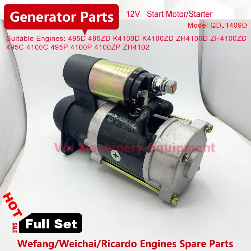 Start Motor 12V For K4100D K4100ZD diesel engine Generator Spare Parts | Обустройство дома