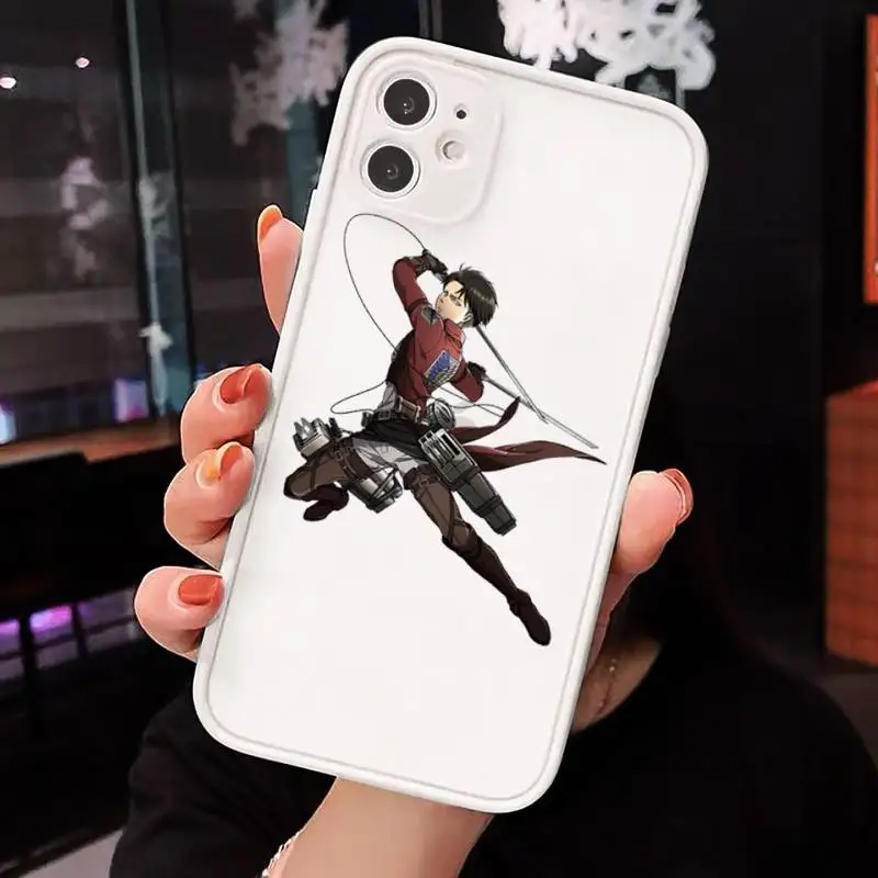 

attack on titan Phone Cases matte transparent For white iPhone 7 8 x xs xr 11 12 pro plus max mini Clear Funda