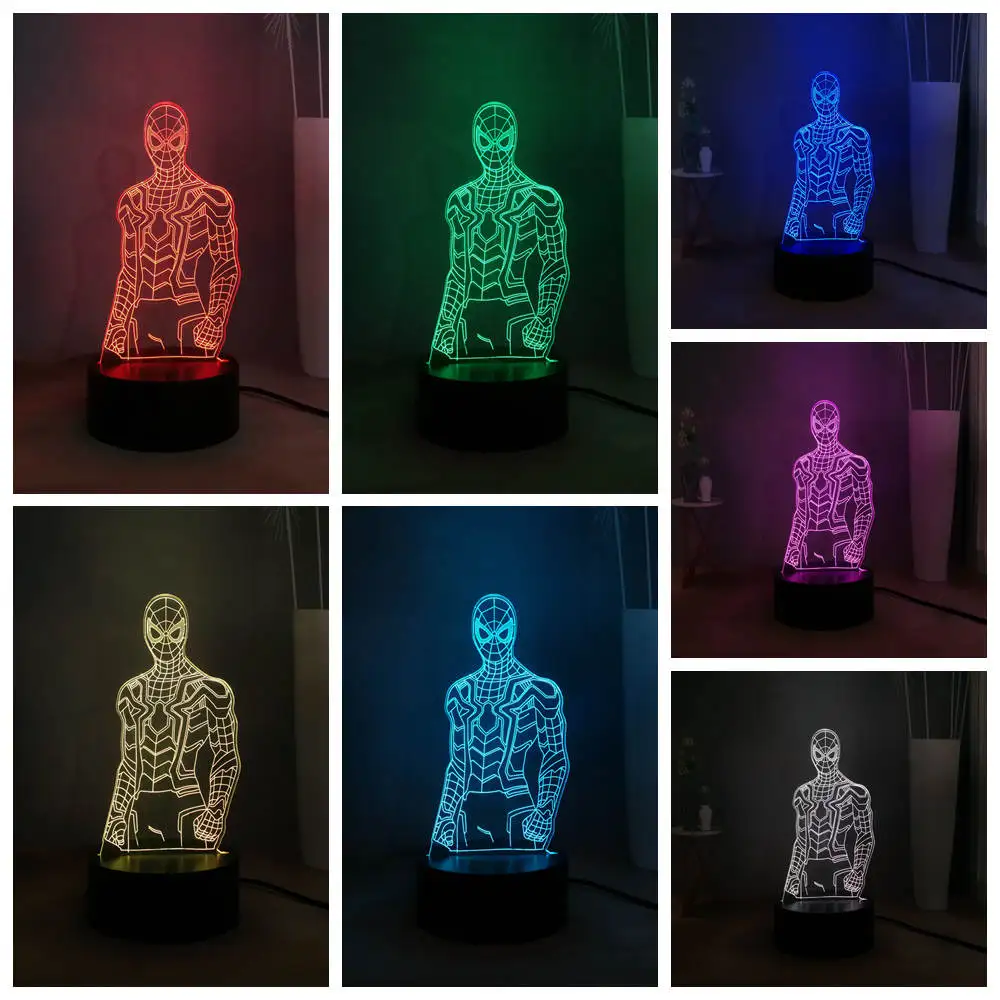 Дропшиппинг Человек паук RGB многоцветный USB сенсорный светодиодный ночник