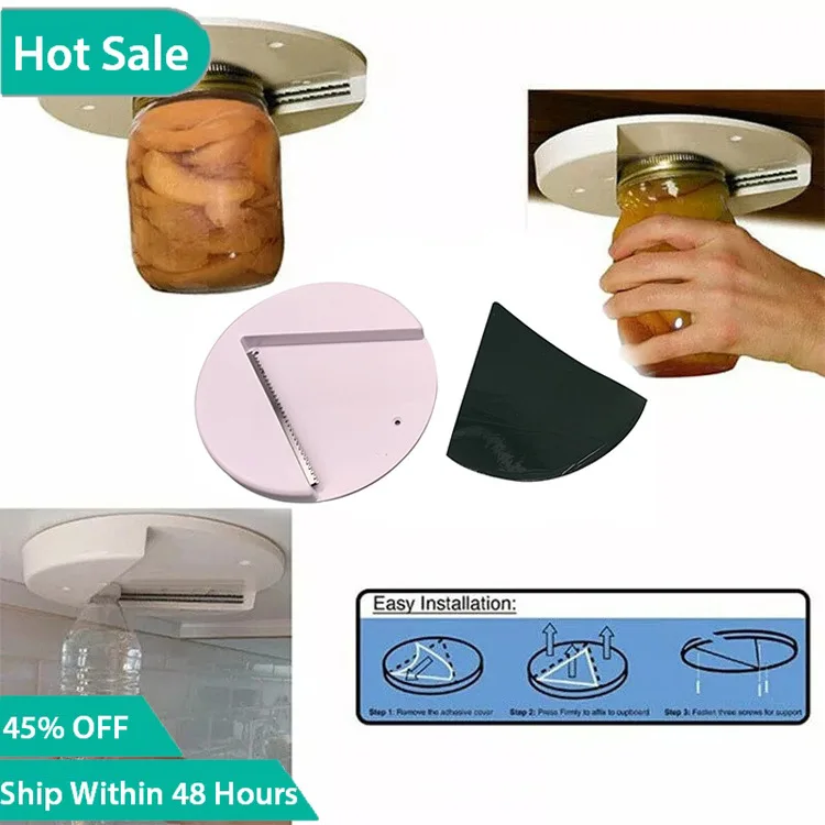 

Jar Opener-Under Cabinet Jar Lid & Bottle Opener-Great for Seniors & Weak or Arthritic Hands