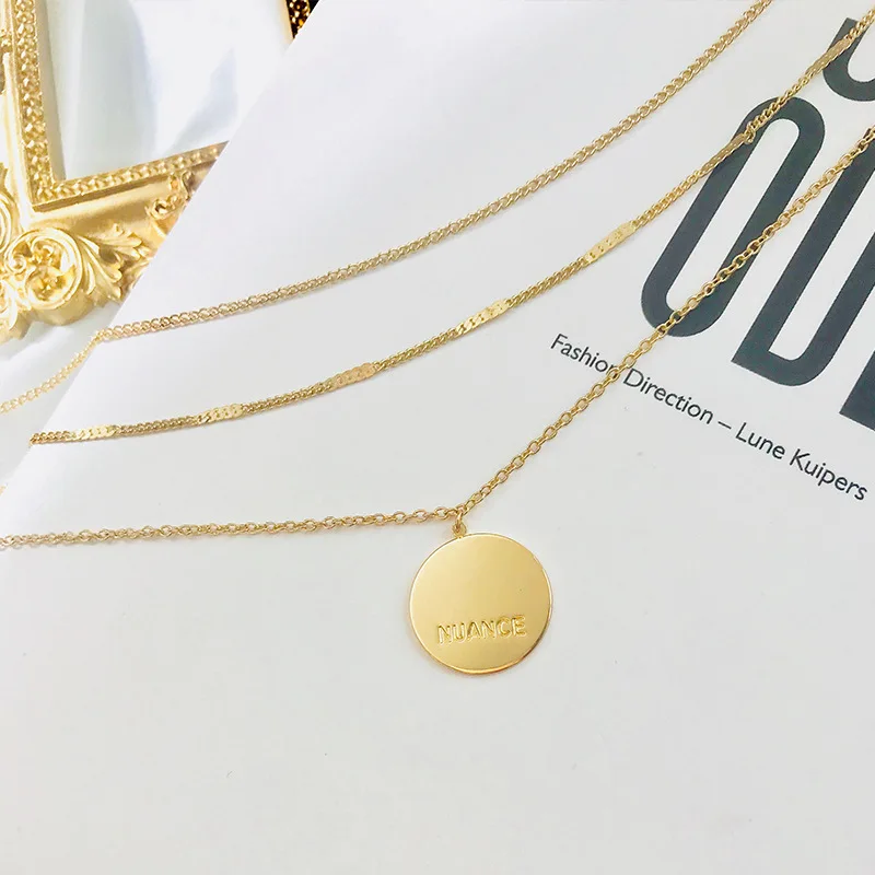 

Fashion personality choker Vintage multi-layer letter necklace ketting mannen for women Bohemian beach jewelry pendant gift