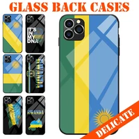 tempered glass back for iphone 6 7 8 s xr x plus 11 12 mini pro max se2 rwanda national flag love theme tpu phone cases cover
