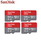 Новая карта Micro SD SanDisk Ultra, 64 ГБ, 128 ГБ, 200 ГБ, 256 ГБ, 100 дюйма, оригинальная TF-карта SDXC, класс 10, карта памяти microSD для телефона