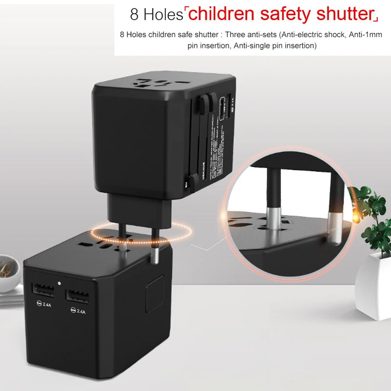 45 Вт PD Универсальный дорожный адаптер с type c PD45W QC3 4 настенное зарядное устройство
