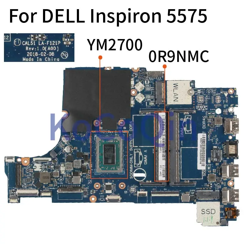 para dell inspiron 5575 5775 ryzen7 2700 ym2700 drive 0r9nmc Placa-mãe para notebook
