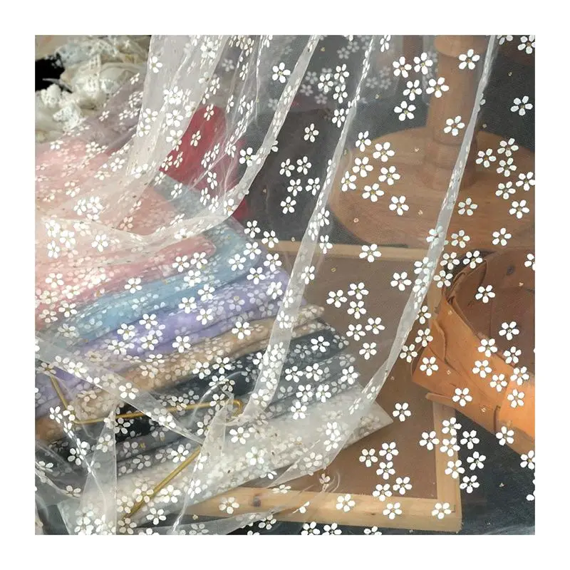 Тканевая Цветочная кружевная ткань с принтом сливы детская одежда ручной работы