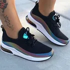 Кроссовки женские на шнуровке, Вулканизированная подошва, удобная прогулочная обувь, модные разноцветные, 2021
