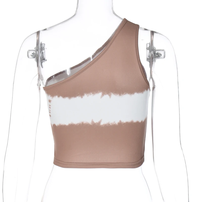 

Tossy 2021 Summer New Y2K Mini Cami Tops One Shoulder Crop Tops for Women Printed Korea Camisole Jennies High Street Party Wear