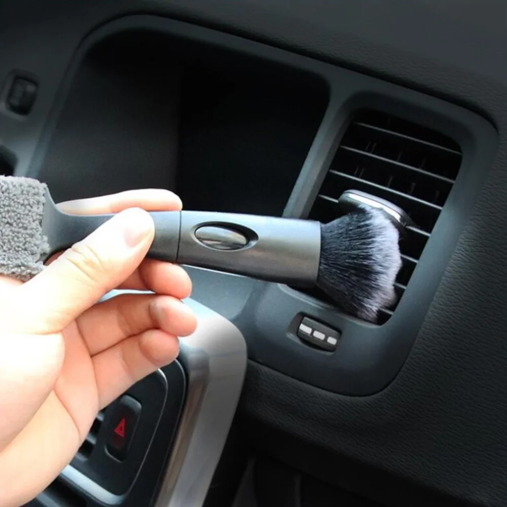 

1pc Chic Double End Duster Replaceable Cleaning Brush for Car Interior Guitar