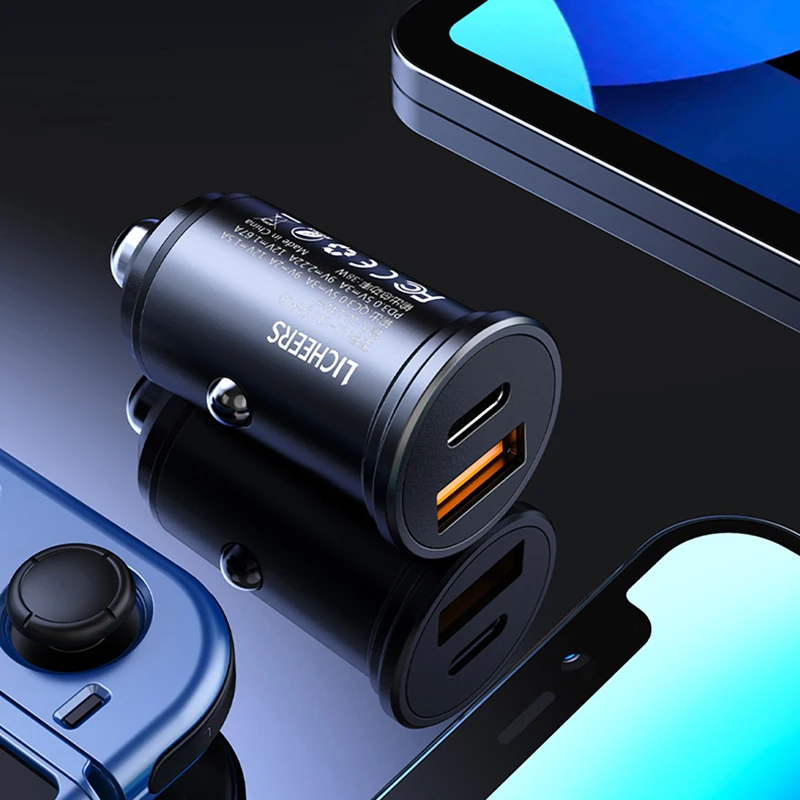 

95 Вт автомобильное зарядное устройство для телефона из алюминиевого сплава Высокая мощность USB быстрая зарядка QC PD 3,0 зарядное устройство д...