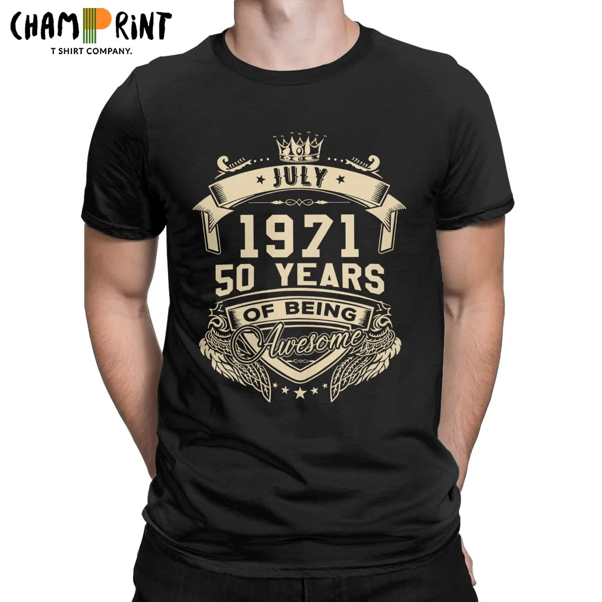

Men's T-Shirts Born In July 1971 50 Years Of Being Awesome Limited Fun Cotton Tee Shirt Crew Neck T-Shirt Clothes Gift Idea