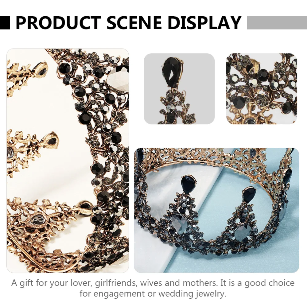 

Classic Rhinestone Crown Wedding Party Hair Accessory Bride Photo Prop