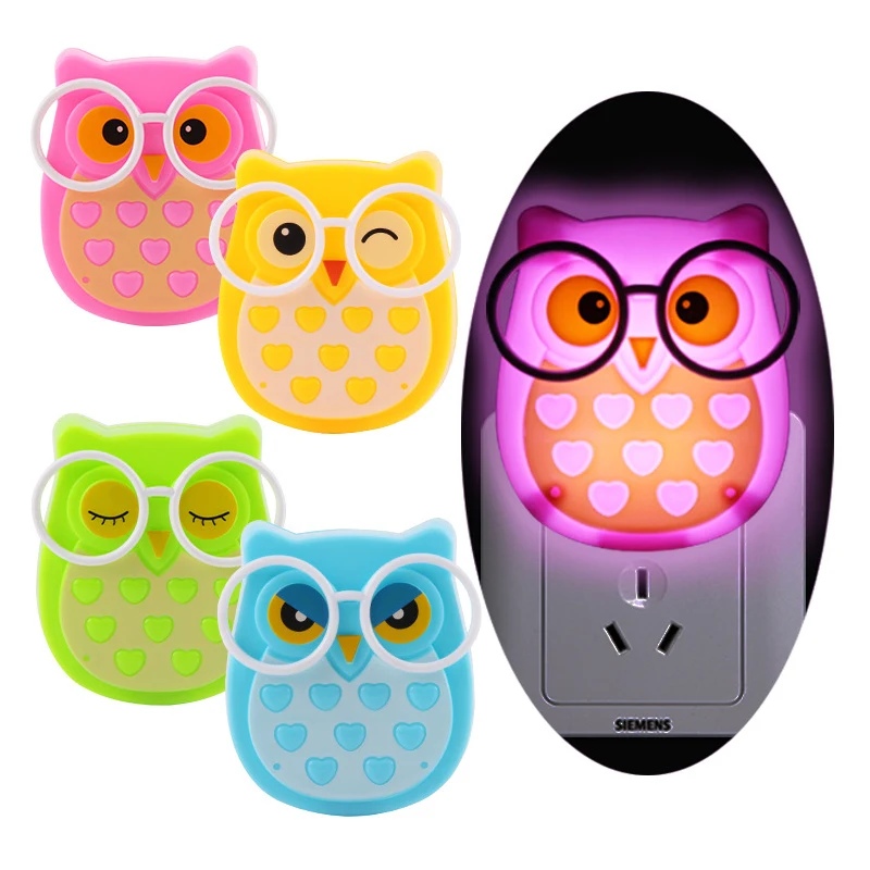 1 шт. светодиодный Ночной светильник в виде совы с автоматическим датчиком |