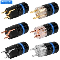 top quality monosaudio e102 pure copper eu power plug connector for audio diy mains power cable e103 top transparent