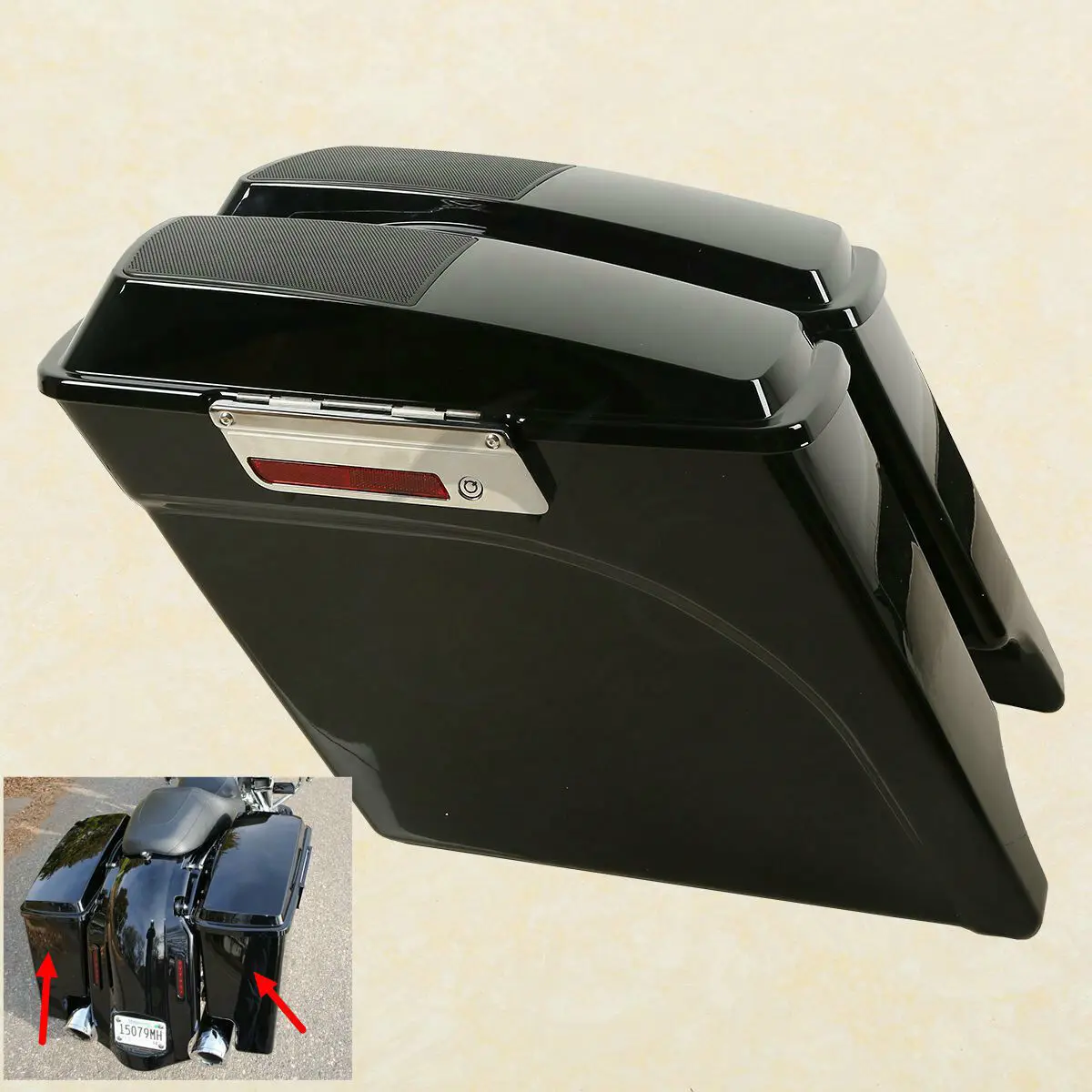 

Растягивающаяся Жесткая Крышка для мотоцикла 5 дюймов, для Harley Touring Electra Glide Road King Road Glide 1993-2013 12