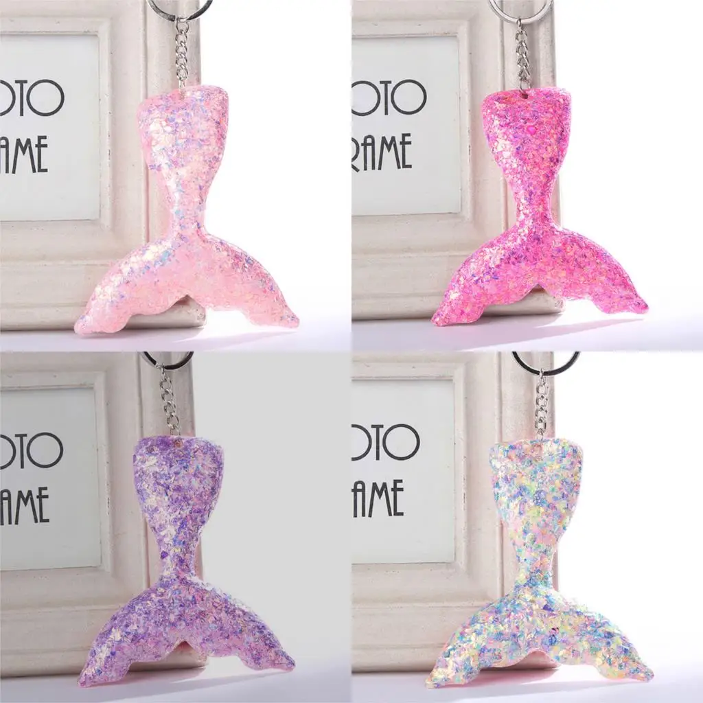 

Sequins Keyring Pendants Cat Star Butterfly Pig Heart Mermaids Unicorn Keychain For Women Bags Car Key Phone Accessories Gifts