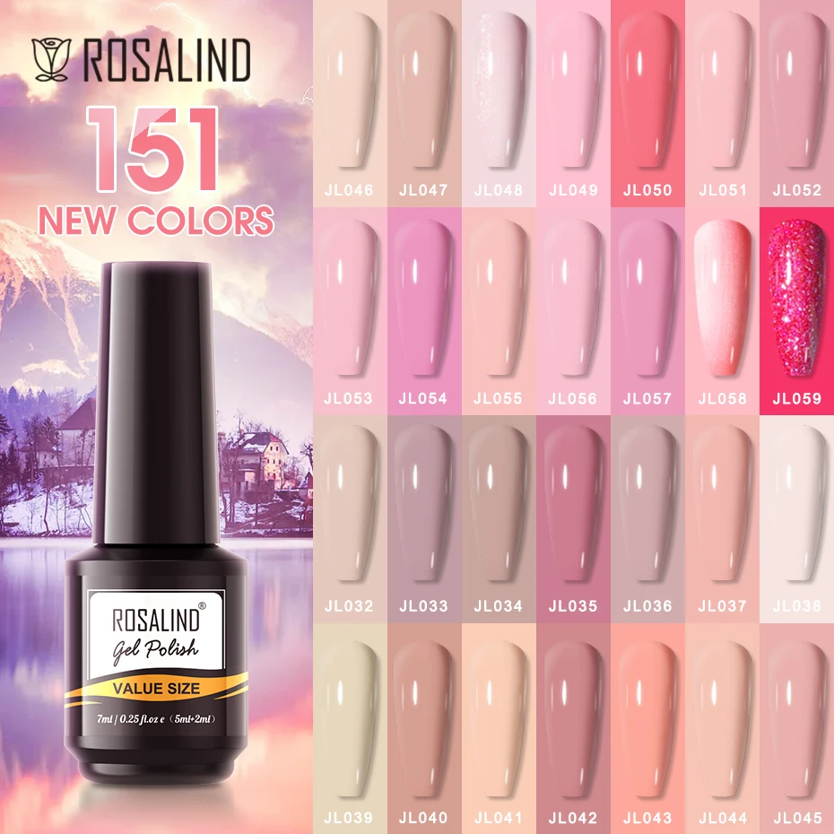 

ROSALIND Nail Gel Polish 7ml Capacity Bottle Imaginative DIY Nail Art Polish Vernis Semi Permanent Top And Base Need UV Lamp