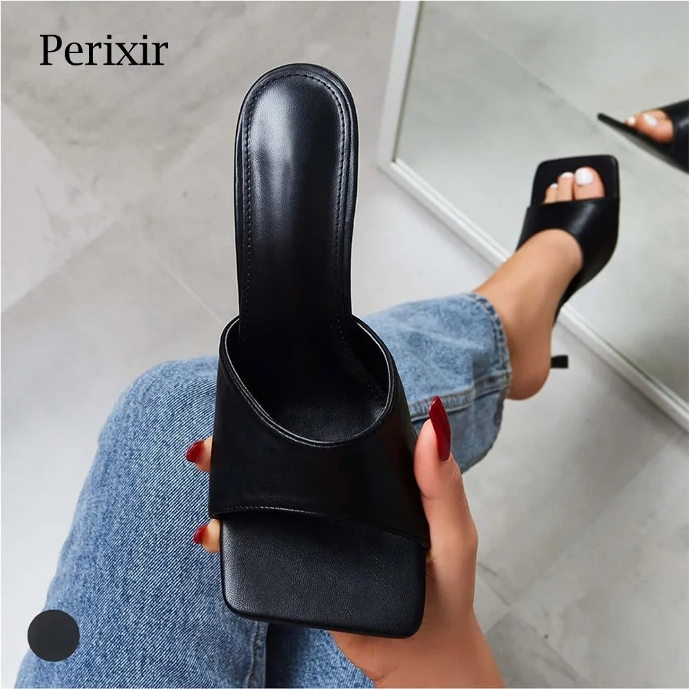 Винтажные босоножки на высоком каблуке с квадратным носком Женские однотонные