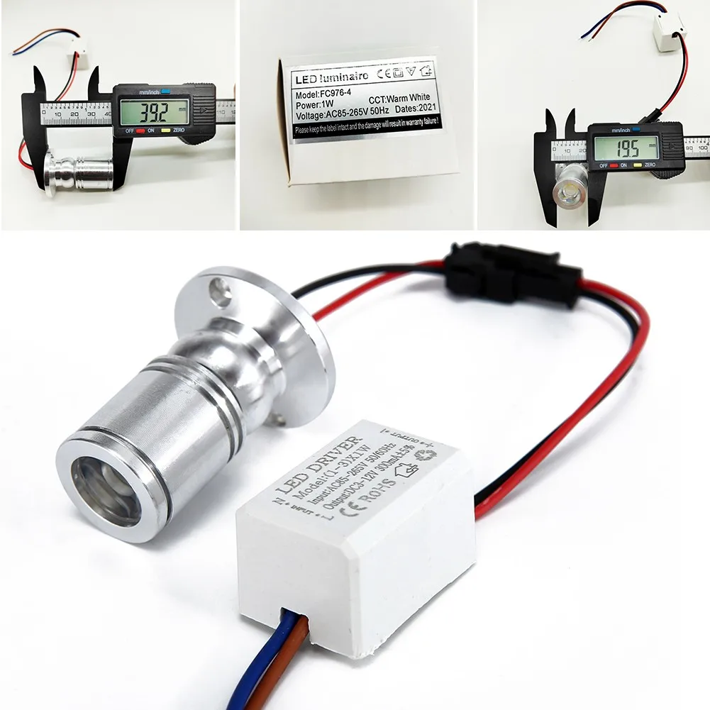 

5pcs 1W LED Recessed Cabinet Mini Spot Light AC 86-265V Small Ceiling Lamp Downlight 3500K 6500K Ceiling Light Lamp For Hotel