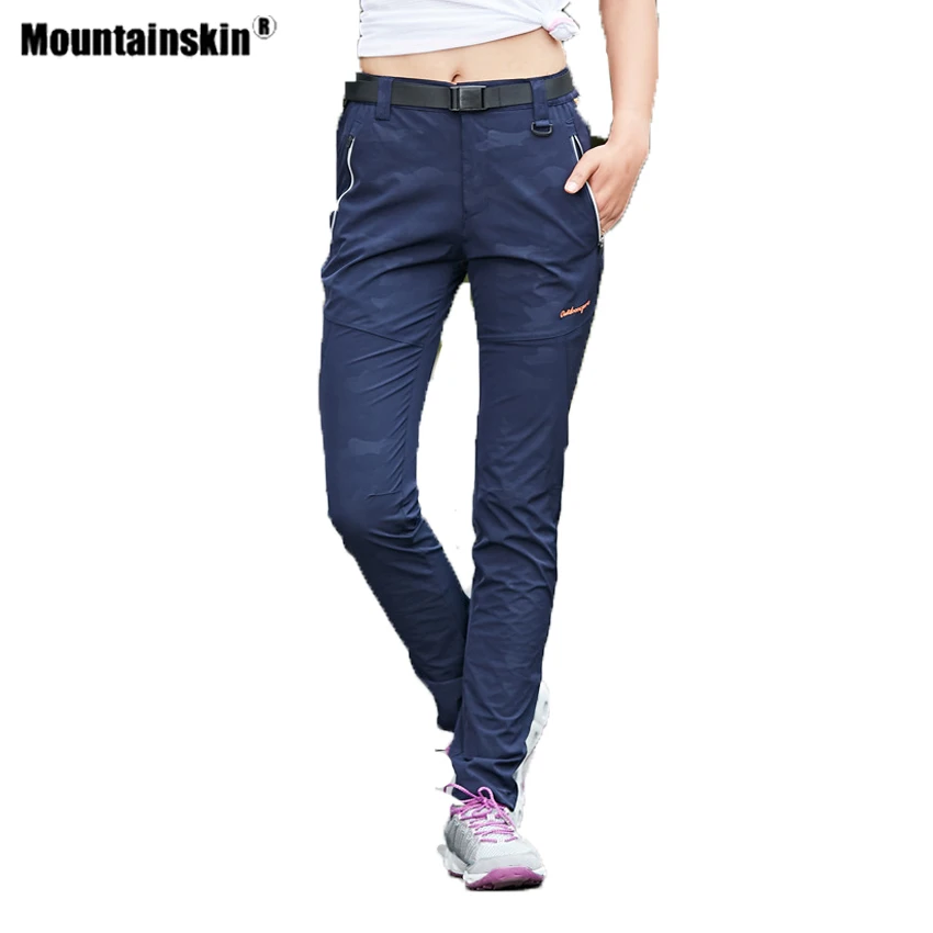 Брюки женские мужские камуфляжные эластичные для походов VA740 | Спорт и