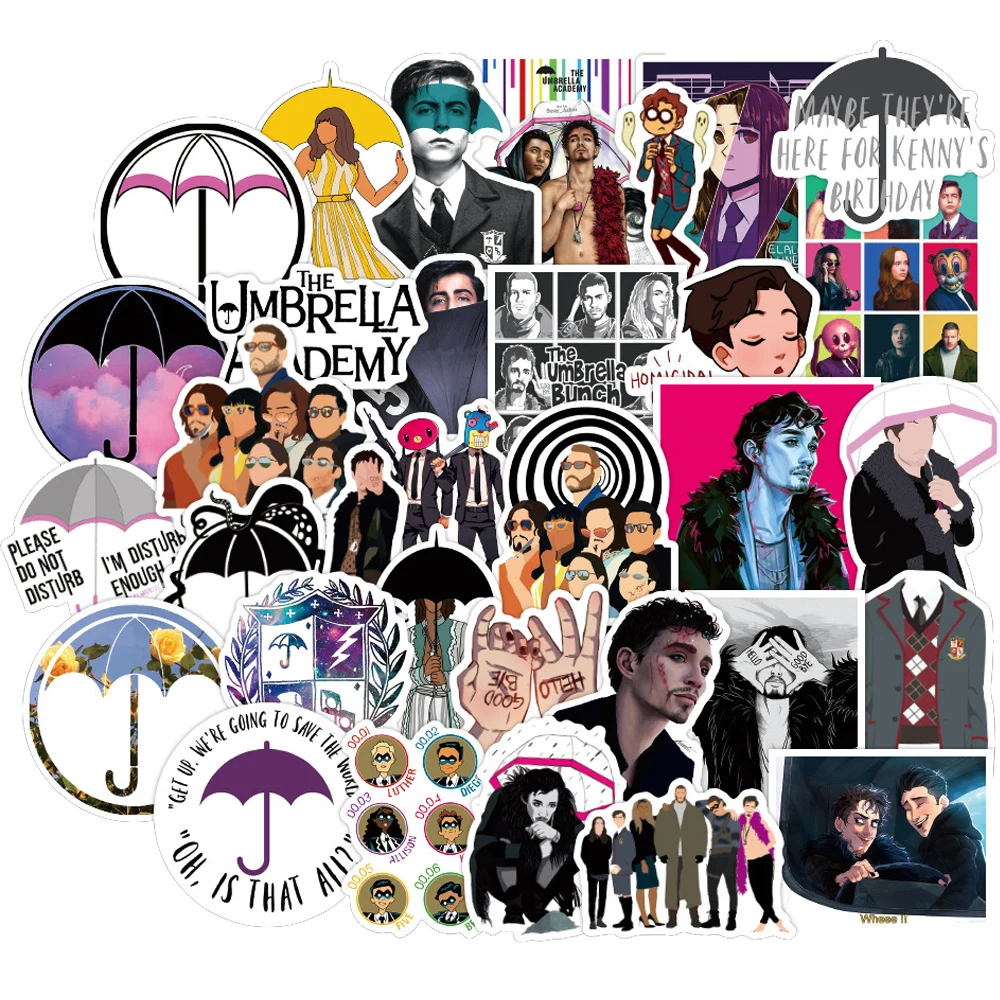 50PCS The Umbrella Academy Stickers Pack For Gift TV Series Cool Decal Sticker to Helmet Laptop Skateboard Motorcycle Guitar