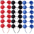 10 шт.лот Лидер продаж 34 Цвета 3,3 ''повязка на голову с блестками и мышью яркие уши Детская повязка для волос сделай сам головные уборы аксессуары для волос