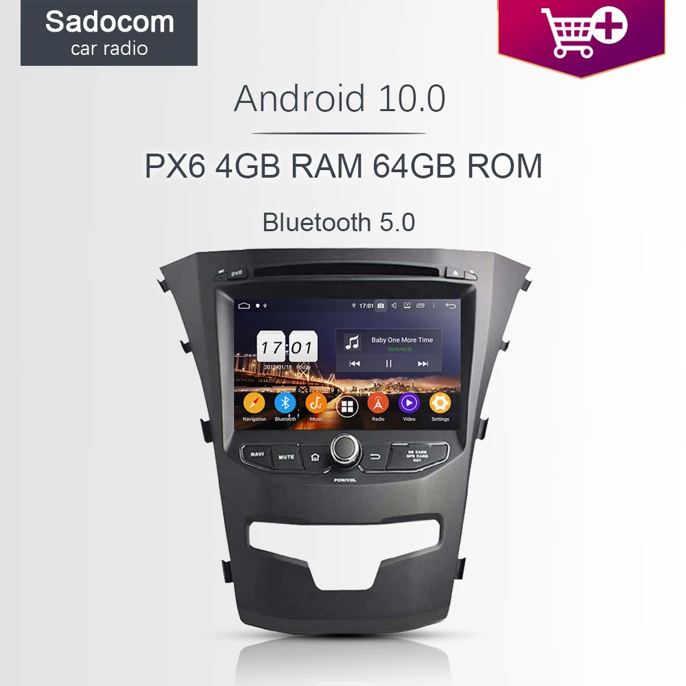 DSP PX6 TDA7851 2 din Android 10 0 для SsangYong Korando 2014 4 ГБ ОЗУ 64 Автомобильный DVD плеер Bluetooth