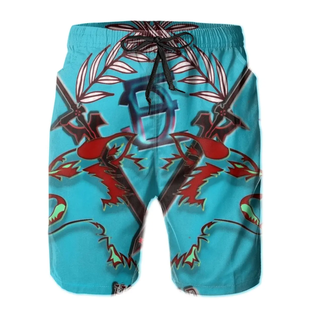 

Men Pants Red Head Wolf Surfing Beach Board Swim Trunks Sport Quick Dry Mesh Casual Pretty Funny Funny Short for Boy