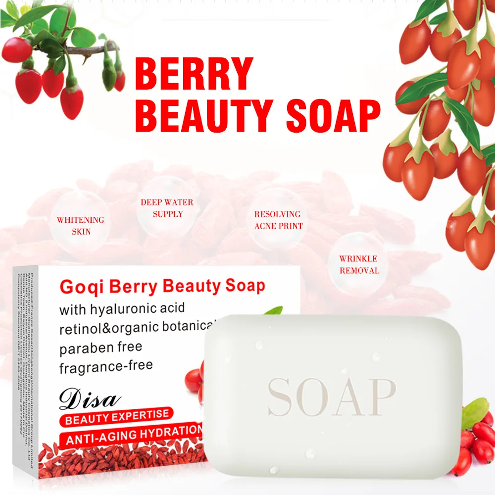 Goqi Berry Blackhead Remover Handmade Acne Treatment Soap Skin Whitening Soap Face & Body Wash Skin Care Facial Cleaning