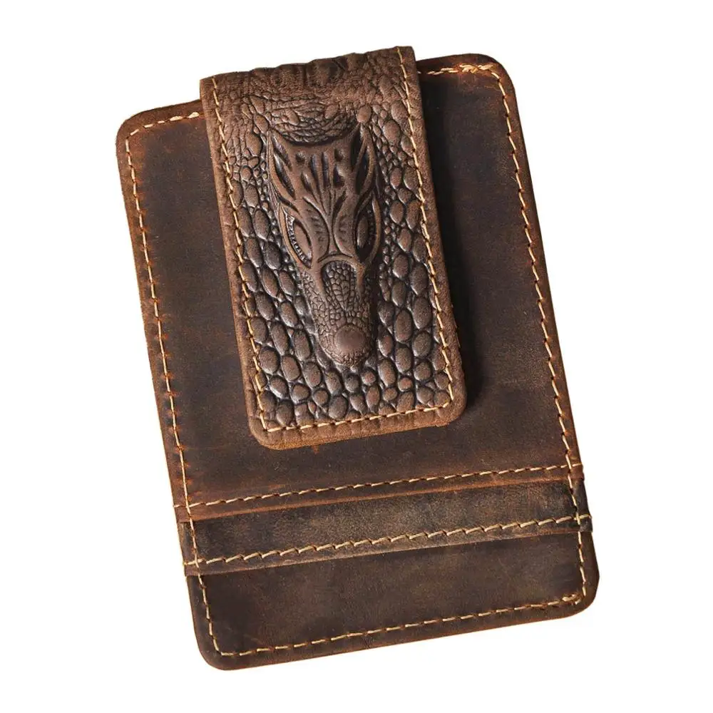 Тренд 2020 из натуральной кожи магнитный зажим для денег Подарочный кошелек