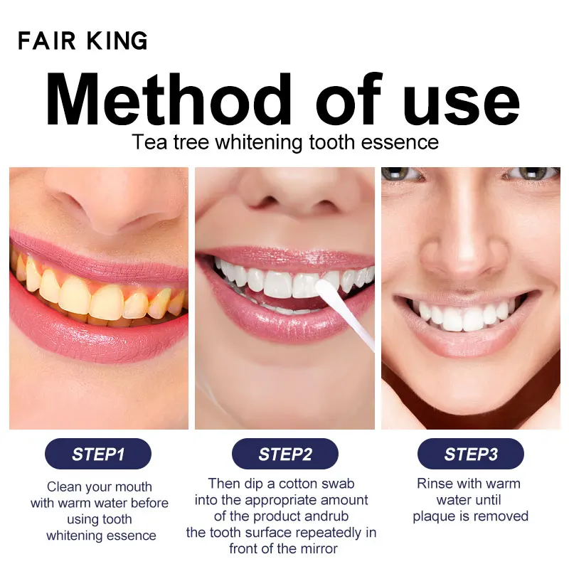 FAIR KING tea Отбеливание зубов Гигиена полости рта эссенция Чистящая сыворотка Удаляет налет пятна Отбеливание зубов стоматологические инструменты зубная паста