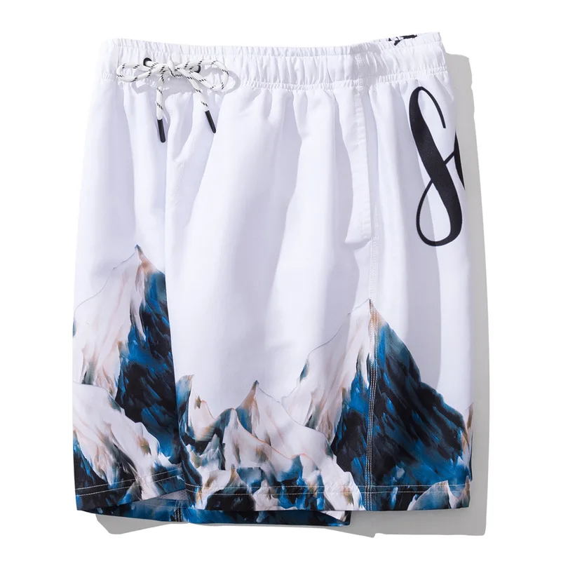 

Summer Casual Beach Shorts Men Five-Point Loose Big Letter Printing Vintage Plus Inner Net Breath Comfortable Large Size M-3XL