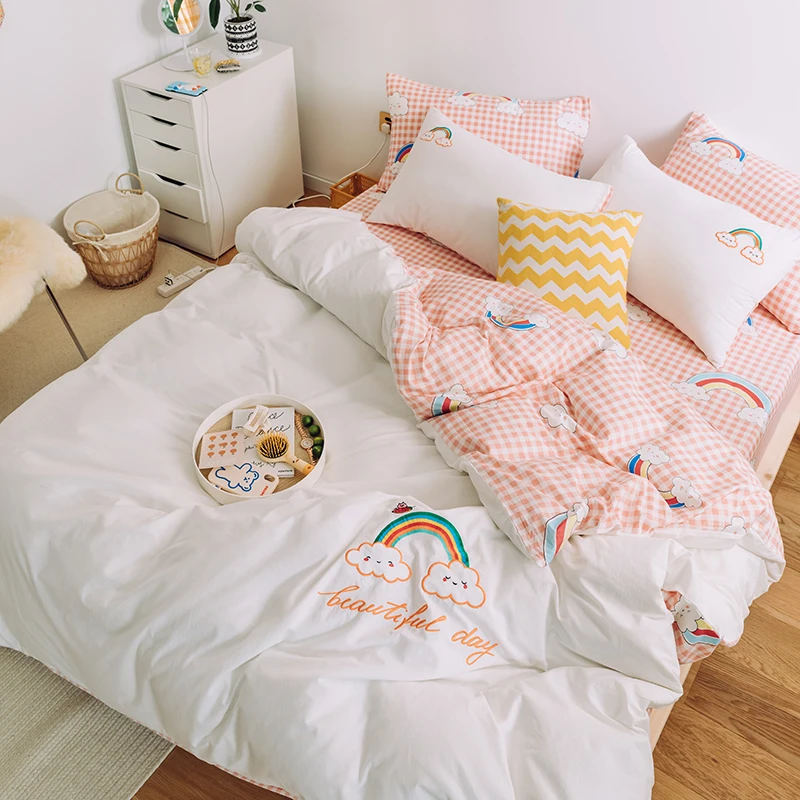 Комплект постельного белья из кислородного хлопка однотонный пододеяльник