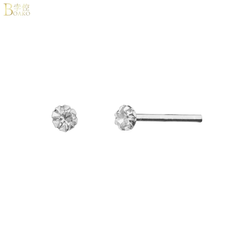

Bokao 1pc Classic Simple 925 Sterling Silver Single Crystal Zircon Earrings For Women Birthday Party Wedding Exquisite Earrings