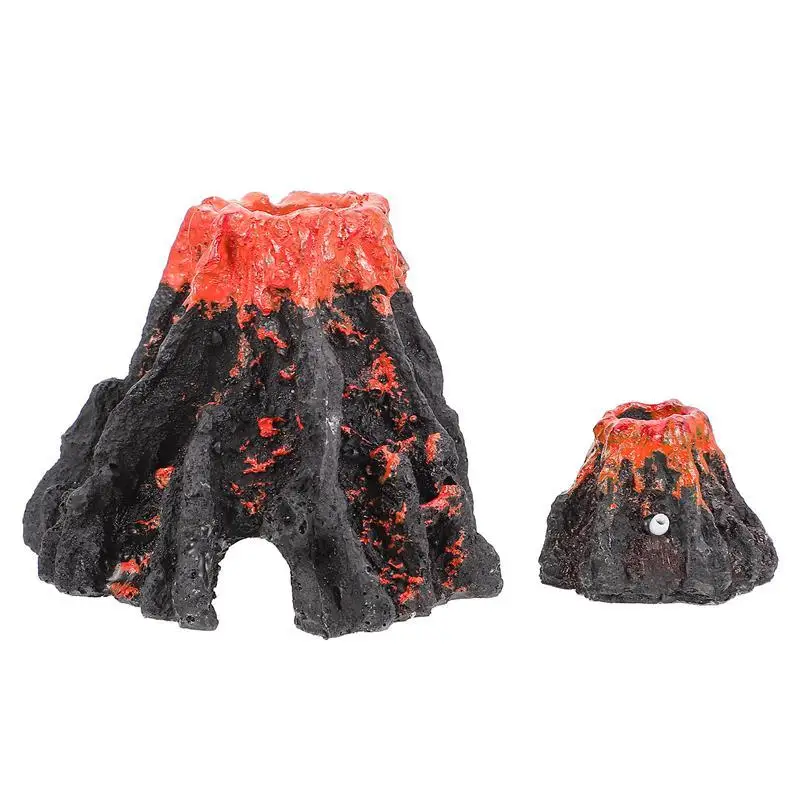 

2Pcs Simulation Volcano Decor Fish Tank Decoration Fish Tank Landscape Mountain