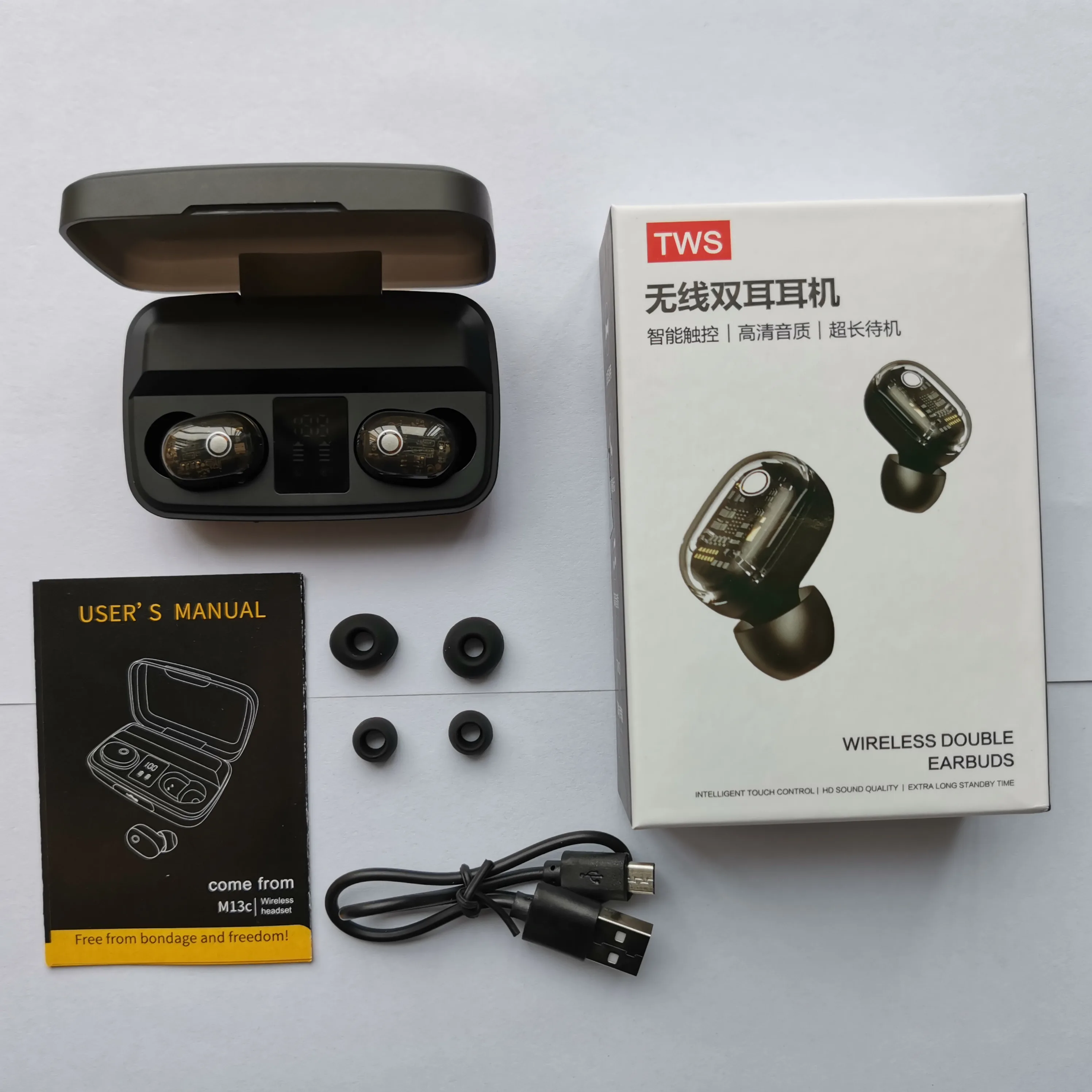 

Hot Sale New M13C Transparency Bluetooth Stereo Earphone Wireless Waterproof Earbuds Headset Headphones Blutooth