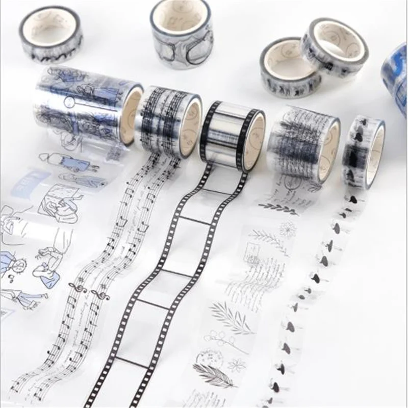 16 Цвета ПЭТ журнала Декоративная Прозрачная Лента Клейкая японская Канцелярия