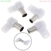 2pairs 90 degrees tv plug jack for antennas male and female tv rf coaxial male plugs adapter right angle antennas connectors