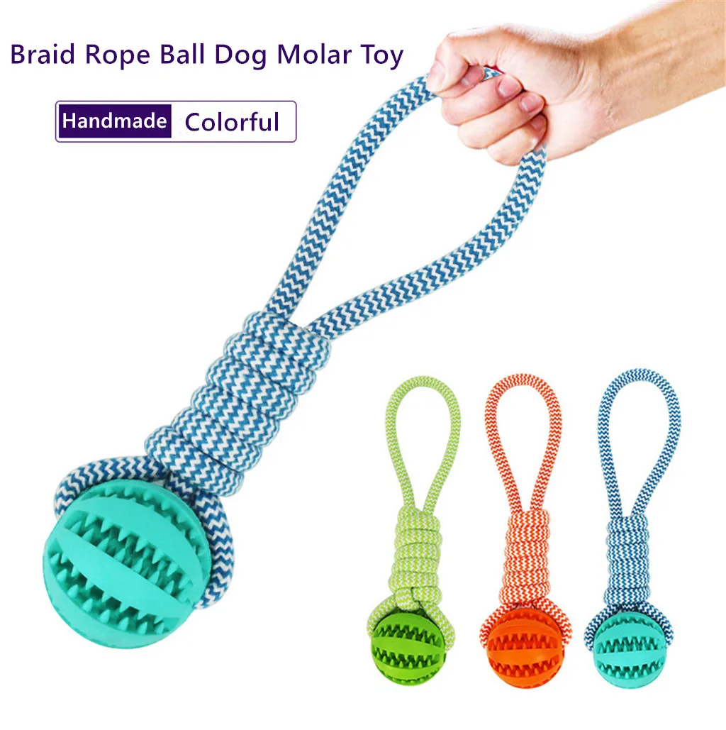 

pet Braid Rope Ball toy New Dog Toys Chew Teeth Clean Outdoor Training Fun Playing Rope Ball Toy For Large Small Dog Cat#0807y30