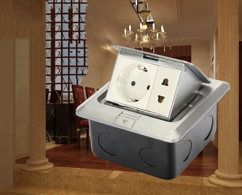 Новинка (16A 250В) роскошная напольная розетка из алюминиевого сплава/Европейский