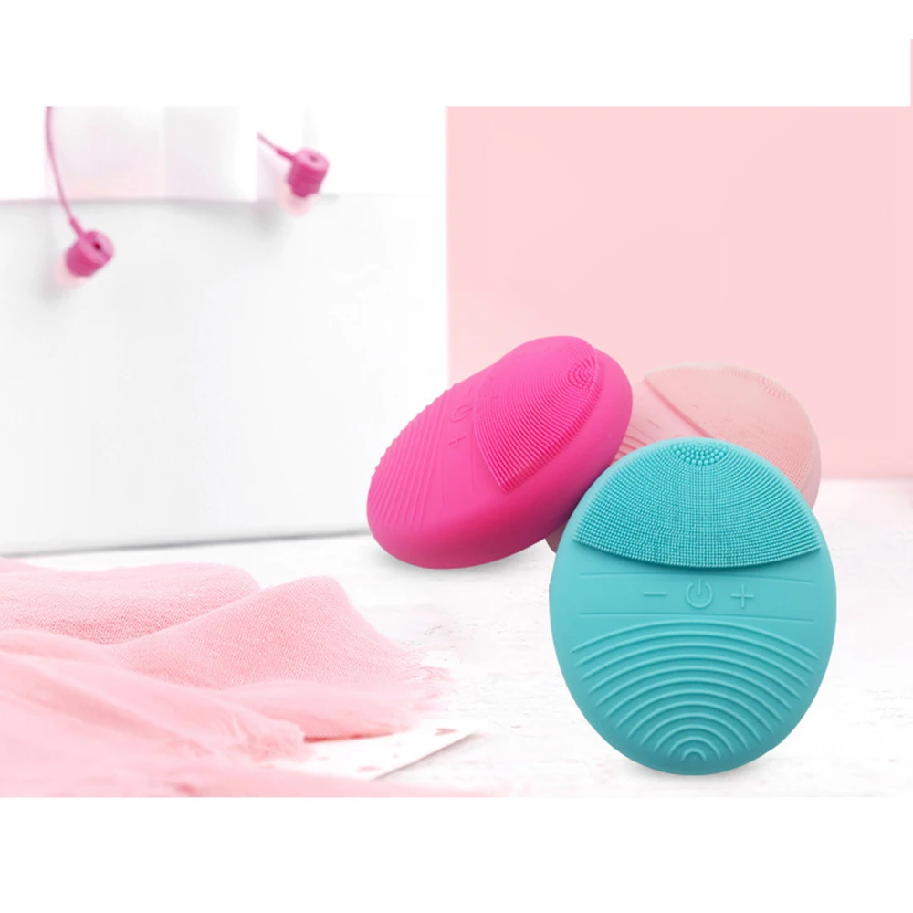Электрический силиконовый Очищающая щетка для лица звуковая вибрационная