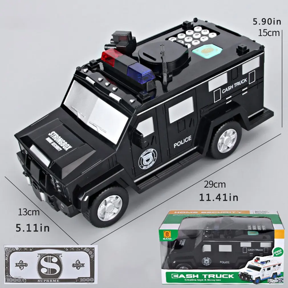 

Banknote Car Auto-rolling Money Password Fingerprint Piggy Bank Child Boy Piggy Box Creative Piggy Bank
