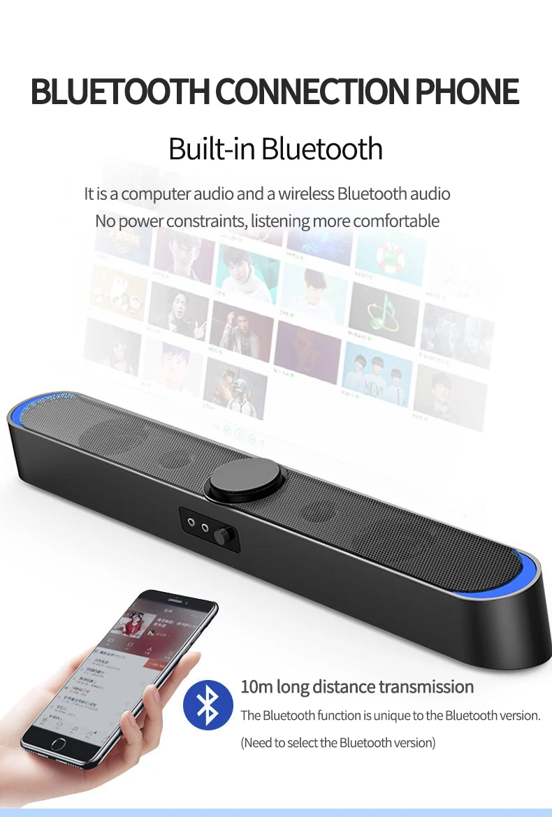 USB Wired Powerful Computer Speakers Sound Box 3D Surround Soundbar Bluetooth 5.0 Speaker for Laptop PC Theater TV Aux 3.5mm