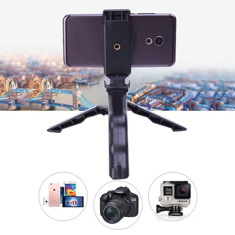 Портативный складной штатив Трипод для телефона камеры видео селфи зажим