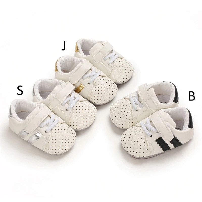 

Autumn Newborn Baby PU Leathers Shoes Soft Boy Girl Striped Soft Soled Non-slip Footwear First Walkers Shoes New Arrivals